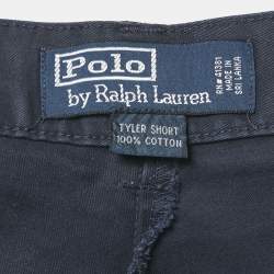 Pre Owned Polo Ralph Lauren Navy Blue Cotton Chino Shorts L