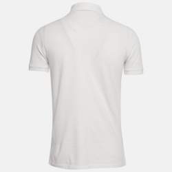 Pre Owned Polo Ralph Lauren White Teddy Embroidered Cotton Pique Polo T-Shirt S