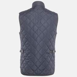 Pre Owned Polo Ralph Lauren Navy Blue Nylon Quilted Gilet S