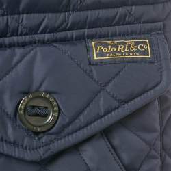 Pre Owned Polo Ralph Lauren Navy Blue Nylon Quilted Gilet S