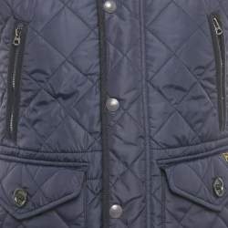 Pre Owned Polo Ralph Lauren Navy Blue Nylon Quilted Gilet S