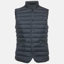 Pre Owned Polo Ralph Lauren Black Nylon Down Puffer Gilet S