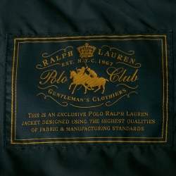 Pre Owned Polo Ralph Lauren Navy Blue Corduroy Trim Nylon Quilted Jacket S