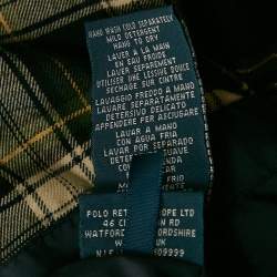 Pre Owned Polo Ralph Lauren Navy Blue Corduroy Trim Nylon Quilted Jacket S