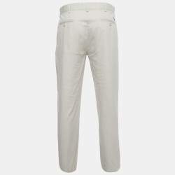 Pre Owned Polo Ralph Lauren Cream Cotton Formal Trousers L