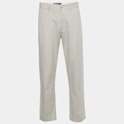 Pre Owned Polo Ralph Lauren Cream Cotton Formal Trousers L
