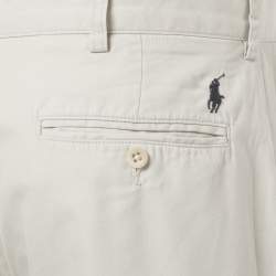 Pre Owned Polo Ralph Lauren Cream Cotton Formal Trousers L