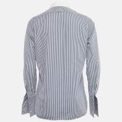 Pre Owned Polo Ralph Lauren Blue Striped Cotton Shirt M