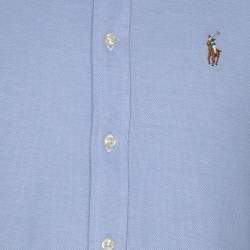 Pre Owned Polo Ralph Lauren Blue Cotton Button Front Shirt M