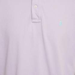 Pre Owned Polo Ralph Lauren Lavender Cotton Pique Polo T-Shirt L