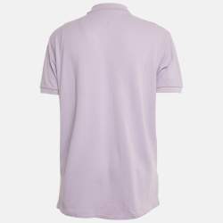Pre Owned Polo Ralph Lauren Lavender Cotton Pique Polo T-Shirt L