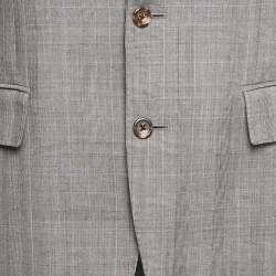 Pre Owned Polo Ralph Lauren Grey Wool Tailored Pants Suit L 