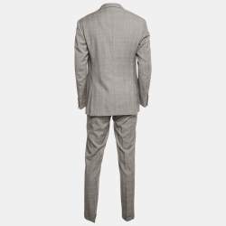 Pre Owned Polo Ralph Lauren Grey Wool Tailored Pants Suit L 