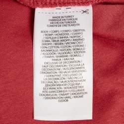 Pre Owned Polo Ralph Lauren Red Embroidered Polo Pony Cotton T-Shirt M