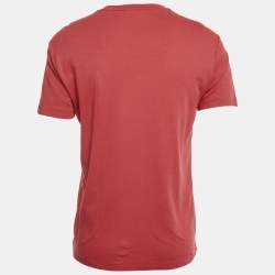 Pre Owned Polo Ralph Lauren Red Embroidered Polo Pony Cotton T-Shirt M