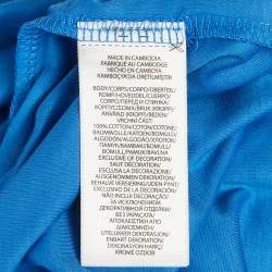 Pre Owned Polo Ralph Lauren Blue Jersey Slim Fit Polo T-Shirt L