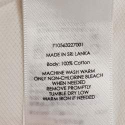 Pre Owned Polo Ralph Lauren White /Red Stripe Logo Embroidered Cotton Polo T-Shirt M