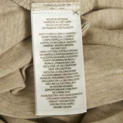 Pre Owned Polo Ralph Lauren Beige Mélange Logo Embroidered Cotton Polo T-Shirt M