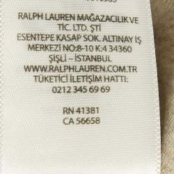 Pre Owned Polo Ralph Lauren Beige Mélange Logo Embroidered Cotton Polo T-Shirt M