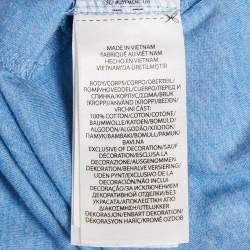 Pre Owned Polo Ralph Lauren Blue Logo Embroidery Cotton Custom Slim Fit T-Shirt M