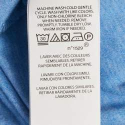 Pre Owned Polo Ralph Lauren Blue Logo Embroidery Cotton Custom Slim Fit T-Shirt M