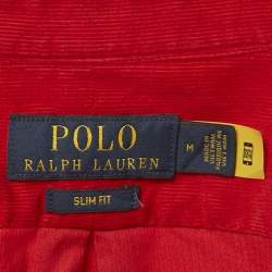 Pre Owned Polo Ralph Lauren Red Corduroy Slim Fit Shirt M 