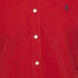 Pre Owned Polo Ralph Lauren Red Corduroy Slim Fit Shirt M 