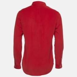 Pre Owned Polo Ralph Lauren Red Corduroy Slim Fit Shirt M 