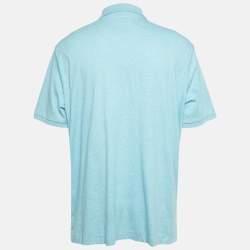 Pre Owned Polo Ralph Lauren Blue Jersey Classic Fit Polo T-Shirt XL