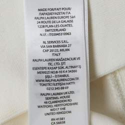 Pre Owned Polo Ralph Lauren White Cotton Zip-Up Sweatshirt XXS