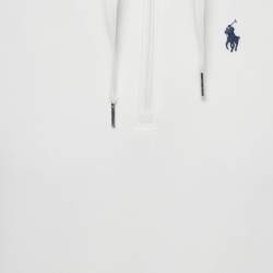 Pre Owned Polo Ralph Lauren White Cotton Zip-Up Sweatshirt XXS