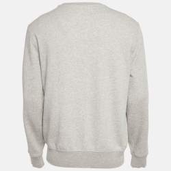 Pre Owned سويت شيرت بولو رالف لورين قطن مزيج بطبعة الدب رمادي مقاس متوسط - ميديم