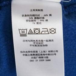 Pre Owned Polo Ralph Lauren Blue Polo Bear Print Cotton Hooded Sweatshirt M