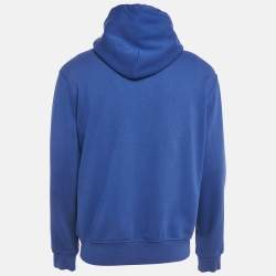 Pre Owned Polo Ralph Lauren Blue Polo Bear Print Cotton Hooded Sweatshirt M