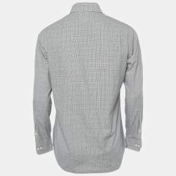 Pre Owned Polo Ralph Lauren Black /White Checkered Cotton Regent Custom Fit Shirt S