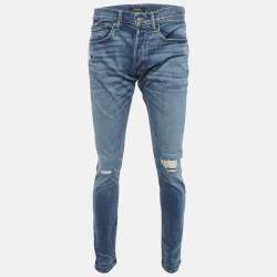 Pre Owned Polo Ralph Lauren Distressed Denim Slim Fit Sullivan Jeans M Waist 34"