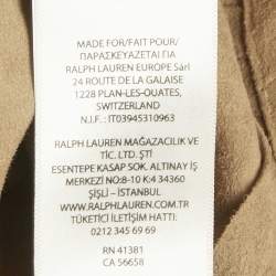 مملوكة مسبقًا قميص بولو رالف لورين جلد بني بأزرار أمامية مقاس كبير - لارج