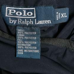 Pre Owned Polo Ralph Lauren Navy Blue /Red Synthetic Quilted Reversible Cross Country Jacket XL