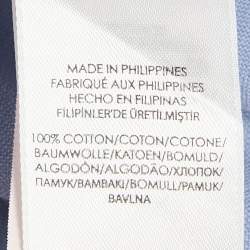 Pre Owned Polo Ralph Lauren Blue Logo Embroidered Cotton Shirt L