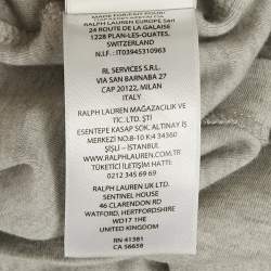 Pre Owned تي شيرت بولو رالف لورين رمادي مزيج القطن تصميم نحيف مخصص مقاس كبير جدًا (إكسترا لارج)