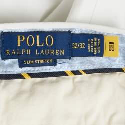 Pre Owned Polo Ralph Lauren White Cotton Chino Trousers M