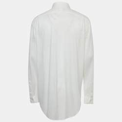 Pre Owned Polo Ralph Lauren White Knit Oxford Long Sleeve Shirt XXL