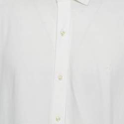 Pre Owned Polo Ralph Lauren White Knit Oxford Long Sleeve Shirt XXL