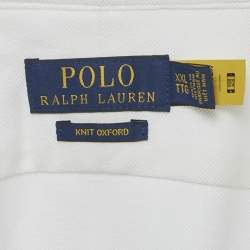 Pre Owned Polo Ralph Lauren White Knit Oxford Long Sleeve Shirt XXL