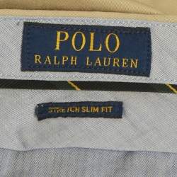 Pre Owned Polo Ralph Lauren Beige Cotton Stretch Slim Fit Shorts M