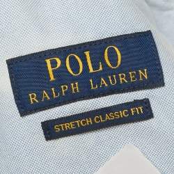 Pre Owned Polo Ralph Lauren White Logo Embroidered Cotton Stretch Fit Shorts L