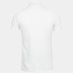 مملوكة مسبقًا تي شيرت بولو من رالف لورين قطن رمادي مطرز بشعار مقاس ضخم - إكس إكس لارج