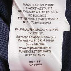 مملوكة مسبقًا Polo Ralph Lauren Blue Applique Cotton Polo T-Shirt L