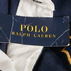 مملوكة مسبقًا Polo Ralph Lauren Blue Applique Cotton Polo T-Shirt L