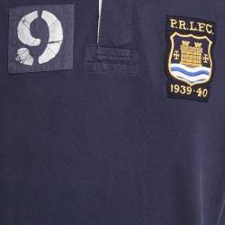 مملوكة مسبقًا Polo Ralph Lauren Blue Applique Cotton Polo T-Shirt L